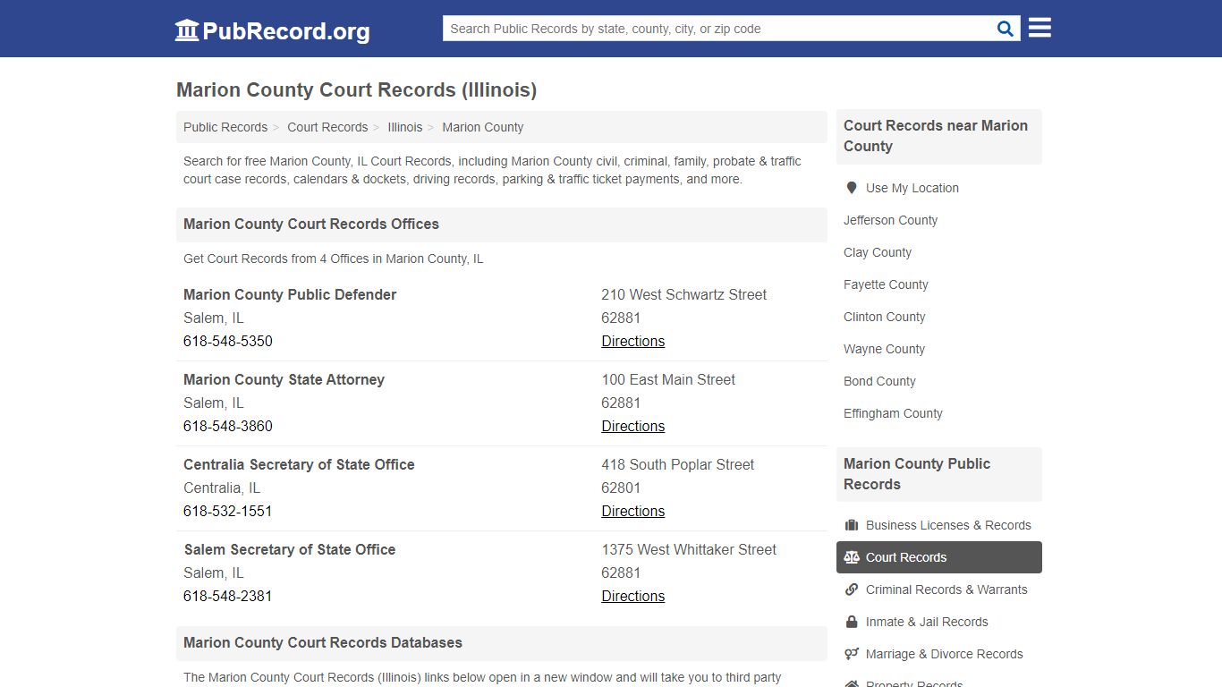 Free Marion County Court Records (Illinois Court Records)