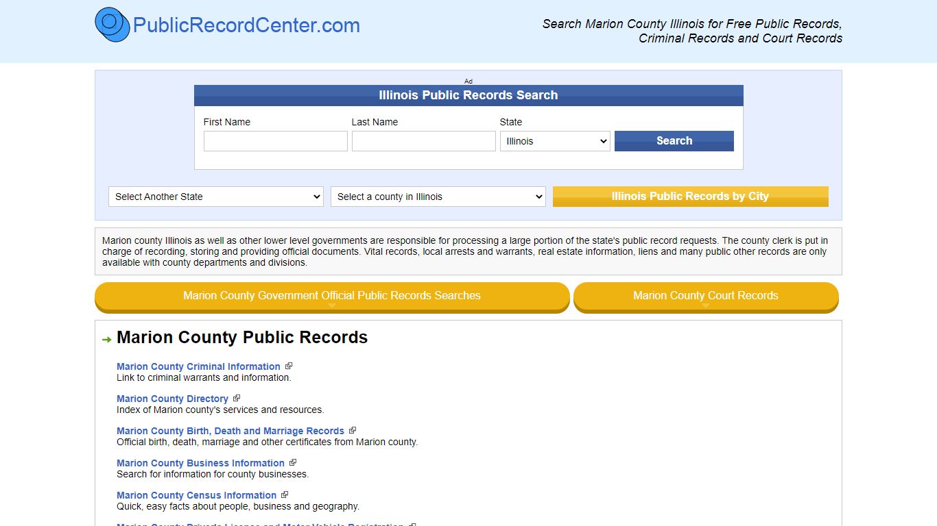 Marion County Illinois Free Public Records - Court Records ...